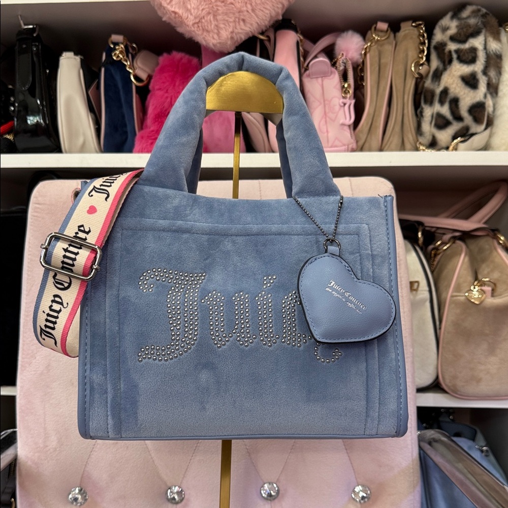 Juicy Couture Blue Suede Tote Bag